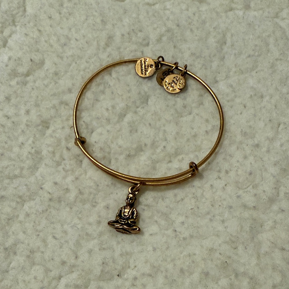Alex and Ani Gold Buddha Charm Bracelet